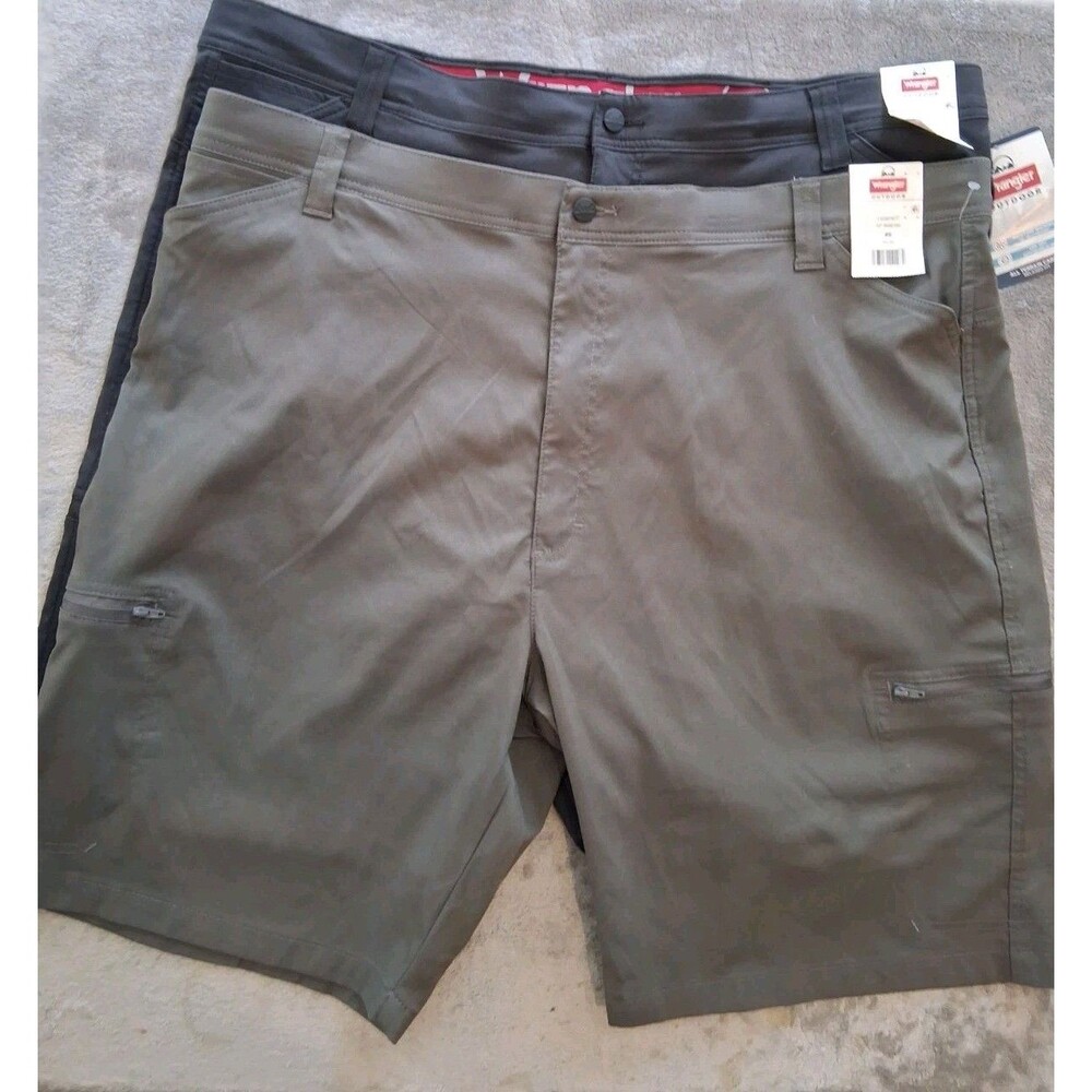 Lot of 2 Wrangler Shorts Size 46 All Terrain UPF 40 Green/Gray NWT